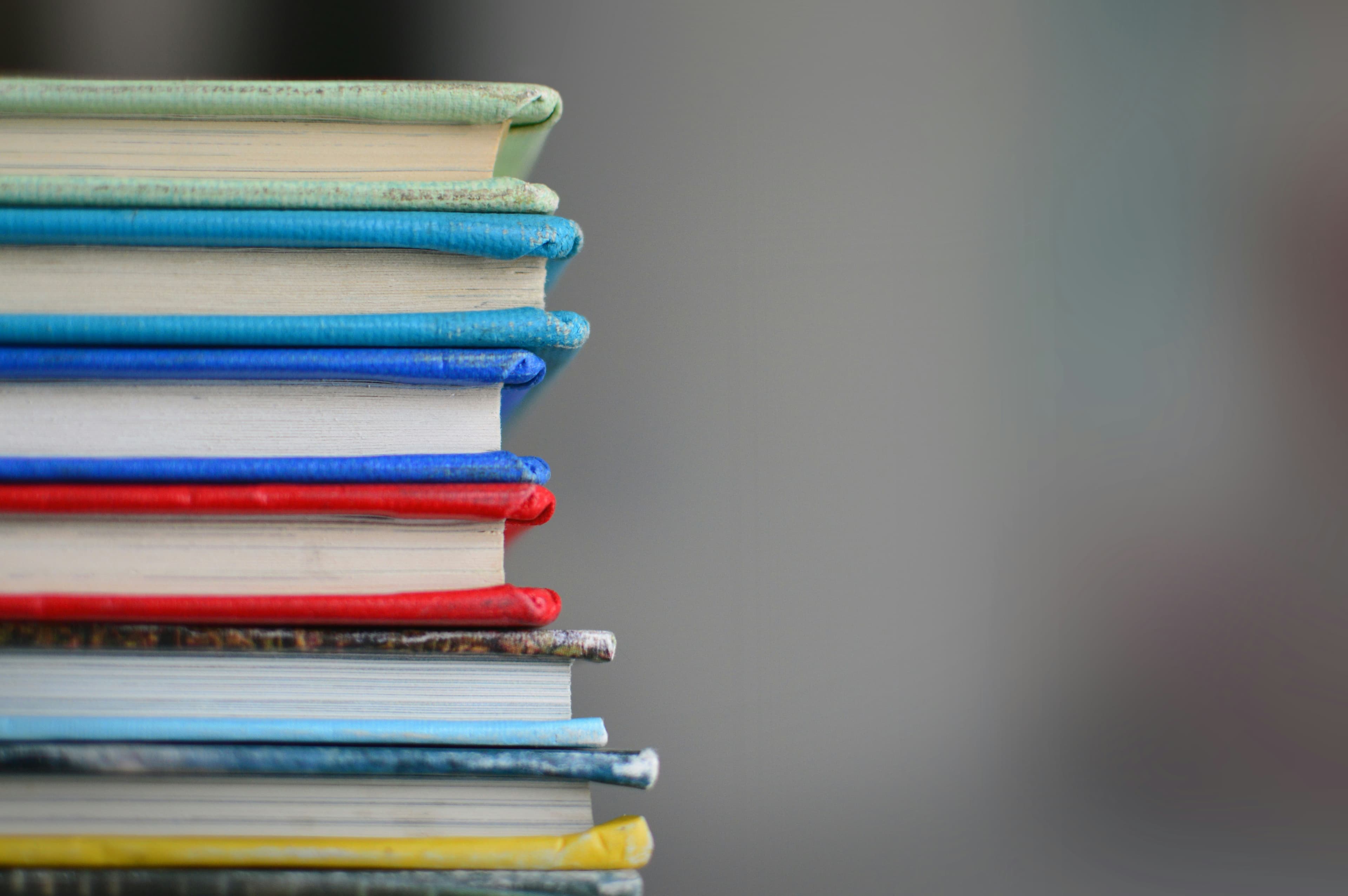 Stack of colorful books representing education